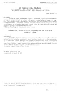 La razón de la ciudad  [artículo] Patxi Lanceros M.