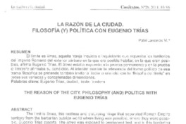 La razón de la ciudad  [artículo] Patxi Lanceros M.