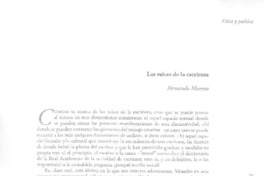 Las raíces de la escritura  [artículo] Fernando Moreno.