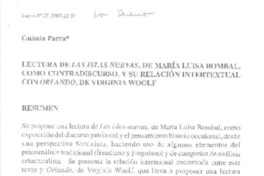 Lectura de Las islas nuevas  [artículo] Guisela Parra.