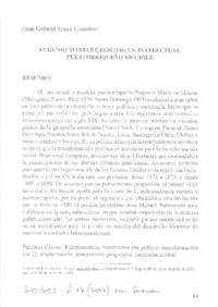 Eugenio María de Hostos  [artículo] Juan Gabriel Araya GRandón.