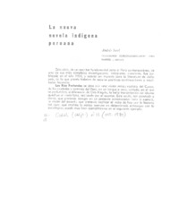La nueva novela indígena peruana  [artículo] Andrés Sorel.