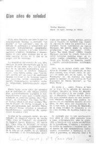 Cien años de soledad  [artículo] Yerko Moretic.