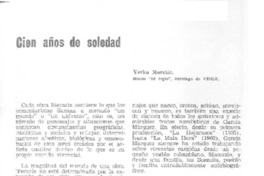 Cien años de soledad  [artículo] Yerko Moretic.