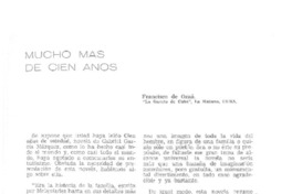 Mucho más de cien años  [artículo] Francisco de Oraá.