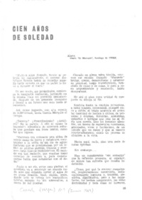 Cien años de soledad  [artículo] Alone.