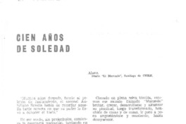 Cien años de soledad  [artículo] Alone.