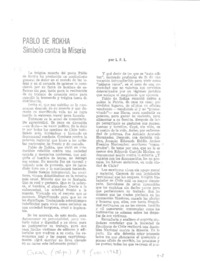 Pablo de Rokha, símbolo contra la miseria  [artículo] L. F. L.