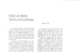 Pablo de Rokha, símbolo contra la miseria  [artículo] L. F. L.
