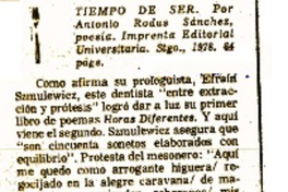 Tiempo de ser  [artículo] Cándido.