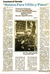 Sonata para violín y piano".  [artículo]