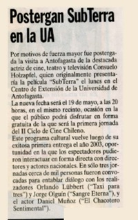 Postergan SubTerra en la UA.  [artículo]