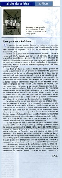 Una picaresca kafkiana  [artículo] J.M.V.