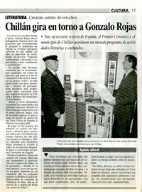 Chillán gira en torno a Gonzalo Rojas.  [artículo]