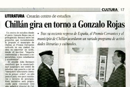 Chillán gira en torno a Gonzalo Rojas.  [artículo]