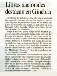 Libros nacionales destacan en Ginebra.  [artículo]