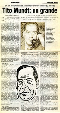 Tito Mundt, un grande  [artículo] Jorge Abasolo Aravena.