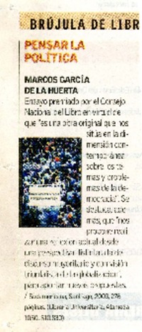 Pensar la política.  [artículo]