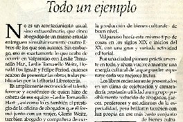 Todo un ejemplo  [artículo] Agustín Squella.