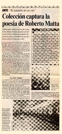 Colección captura la poesía de Roberto Matta.  [artículo]