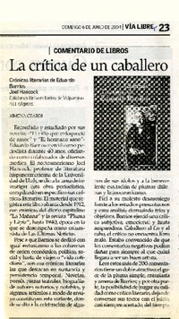 La crítica de un caballero  [artículo] Ximena Ceardi.