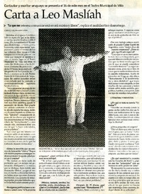 Carta a Leo Maslíah  [artículo] Carmen Gloria Manresa.