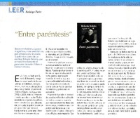 Entre paréntesis"  [artículo] Rodrigo Pinto.