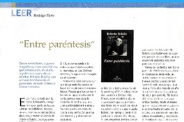 Entre paréntesis"  [artículo] Rodrigo Pinto.