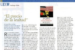 El precio de la lealtad"  [artículo] Rodrigo Pinto.