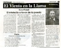 El intelecto a favor de la poesía  [artículo] Cristian Cruz.