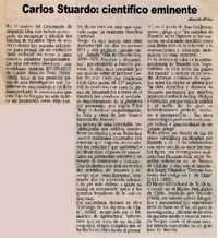 Carlos Stuardo : científico eminente  [artículo] Alejandro Witker.