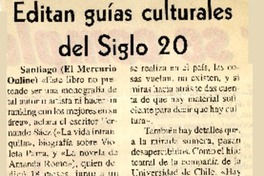Editan guías culturales del Siglo 20  [artículo]