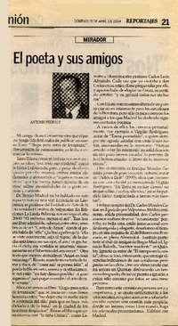 El Poeta y sus amigos  [artículo] Antonio Pedrals.