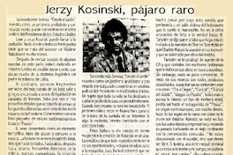 Jerzy Kosinski, pájaro raro  [artículo] Claudio Rodriguez.