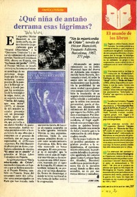 ¿Qué niña de antaño derrama esas lágrimas?  [artículo] José Leal.