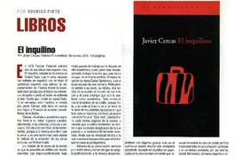 El Inquilino  [artículo] Rodrigo Pinto.