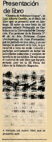 Presentación de libro.  [artículo]