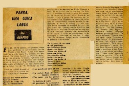 Parra, una cueca larga  [artículo] Agapito.