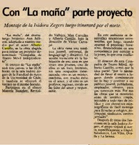 Con "La Maña" parte proyecto.  [artículo]