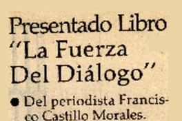 Presentado libro "La Fuerza del Diálogo".  [artículo]
