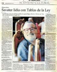 Savater lidia con tablas de la ley  [artículo] Carolina Andonie Dracos.