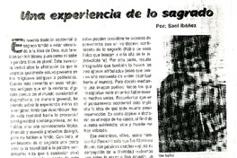 Una Experiencia de lo sagrado.  [artículo]
