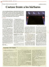 Coetzee frente a los bárbaros  [artículo] Marie Luise Knott.