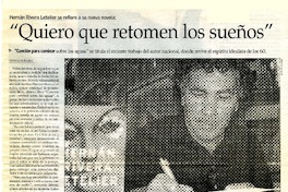 Quiero que retomen los sueños"  [artículo] Vivian Olivares.