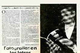 Sergio Parra, dueño de una poesía urbana  [artículo] Cecilia Moreno Coello.