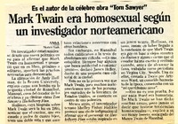 Mark Twain era homosexual según un investigador norteamericano.  [artículo]
