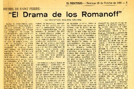"El Drama de los Romanoff"  [artículo] Francisco Walker Linares.