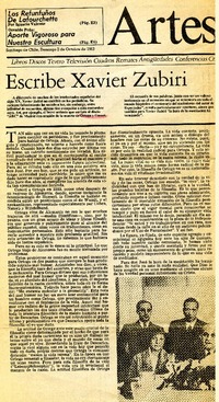 Escribe Xavier Zubiri.  [artículo]