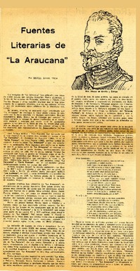 Fuentes literarias de "La Araucana"  [artículo] Miguel Angel Vera.
