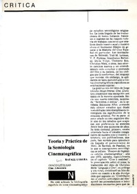 Teoría y práctica de la semiología cinematográfica  [artículo] Jorge Urrutia.